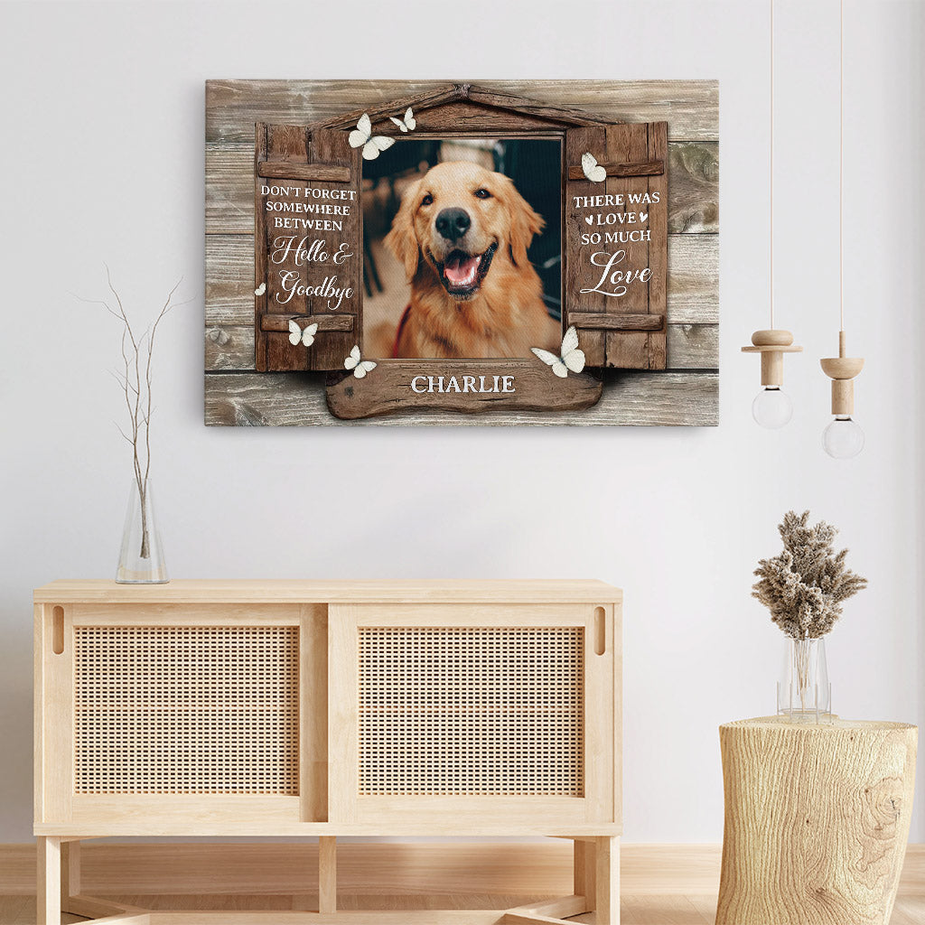 1036CUK3 Personalised Canvas Gifts Hello Goodbye Dog Lovers