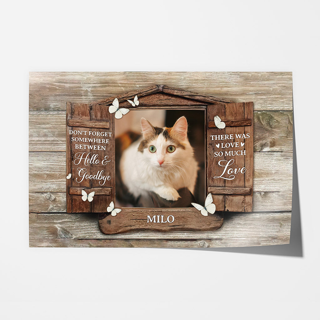 1036SUK1 Personalised poster Gifts Hello Goodbye Cat Lovers