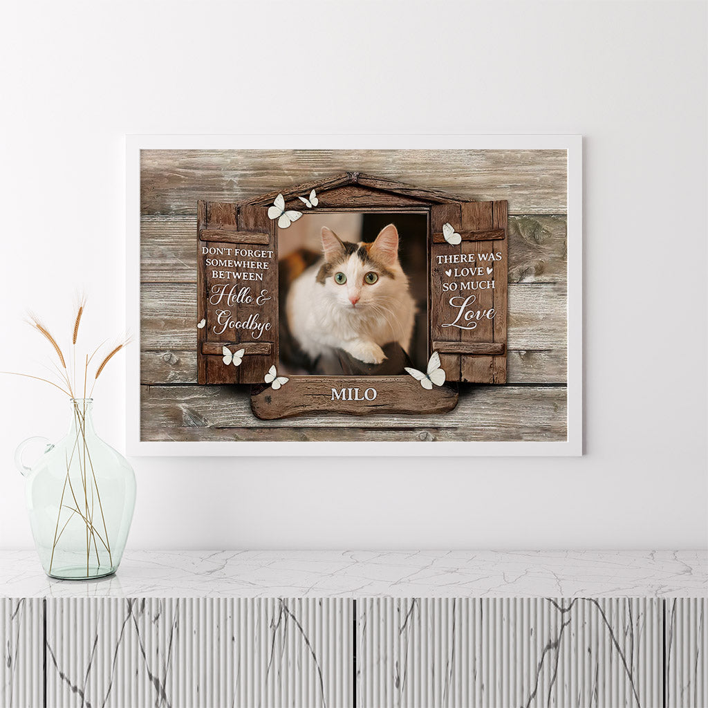 1036SUK3 Personalised poster Gifts Hello Goodbye Cat Lovers