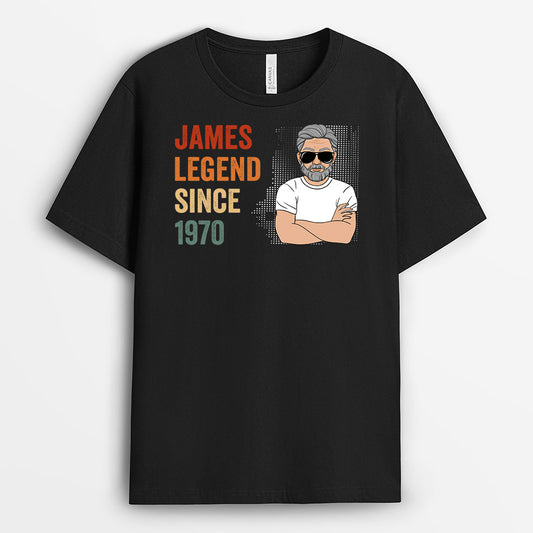 1040AUK1 Personalised T shirts Gifts Legend Grandad Dad