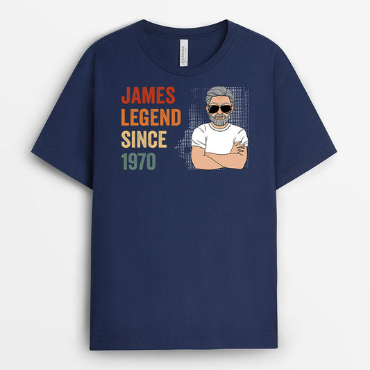 1040AUK2 Personalised T shirts Gifts Legend Grandad Dad