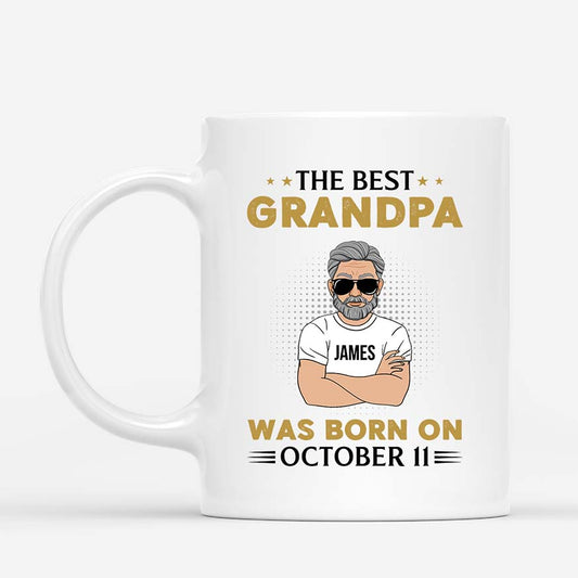 1041MUS1 Personalized Mugs Gifts Born Grandpa Dad