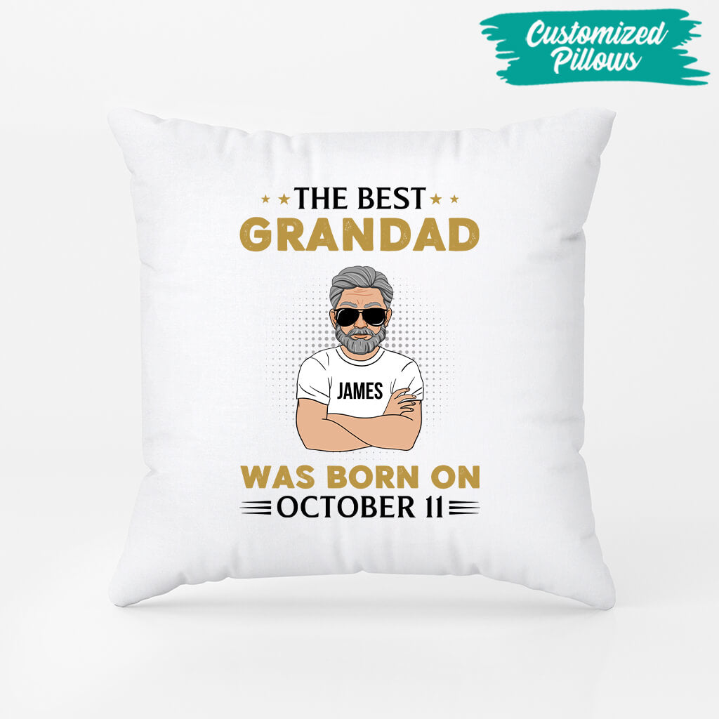 1041PUK2 Personalised Pillows Gifts Birth Year Grandad Dad