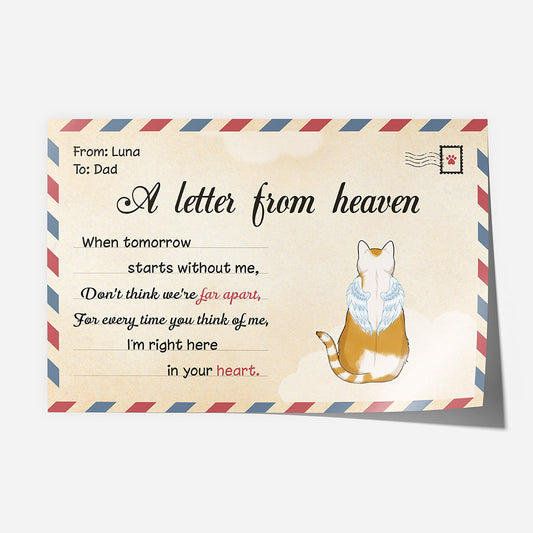 1042SUK1 Personalised Poster Gifts Cat Angel Cat Lovers