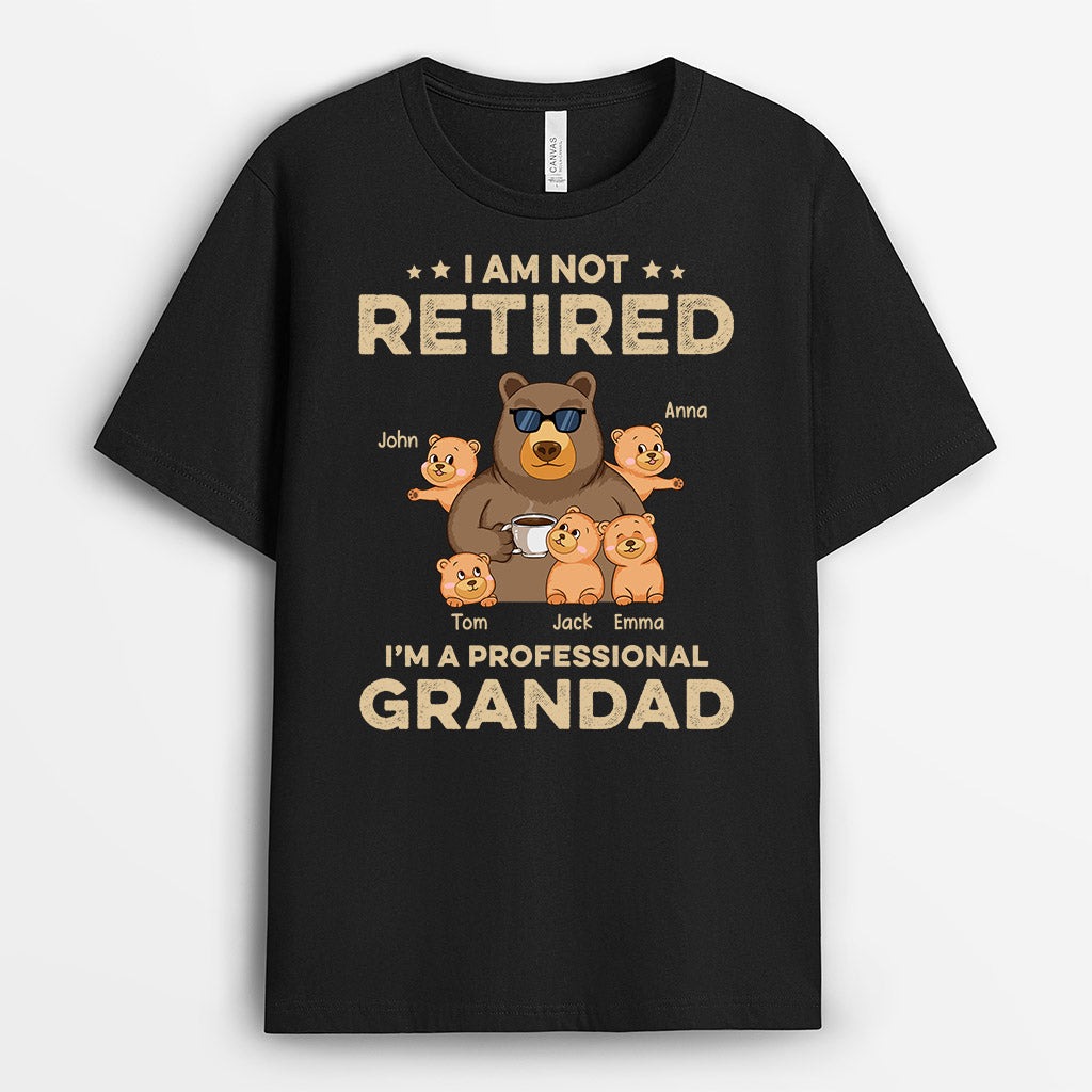 1044AUK1 Personalised T shirts Gifts Bear Grandad Dad