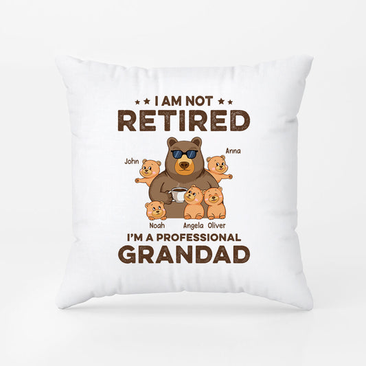 1044PUK1 Personalised Pillows Gifts Bear Grandad Dad