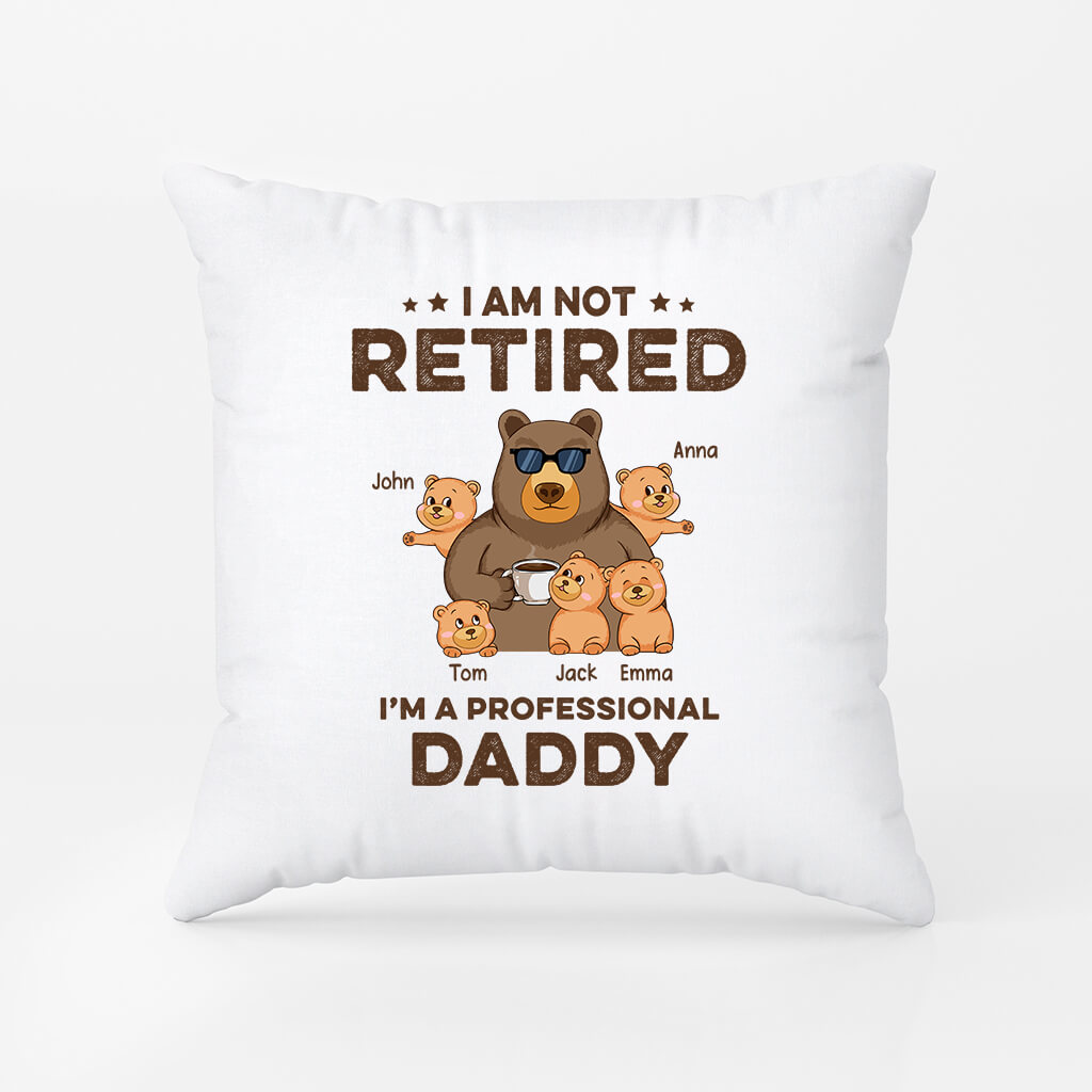 1044PUK2 Personalised Pillows Gifts Bear Grandad Dad