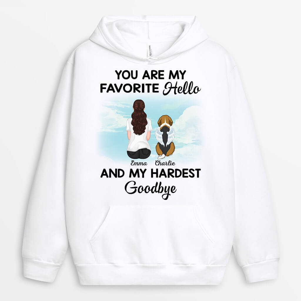 1052HUK2 Personalised Hoodie Gifts Memorial Dog Lovers