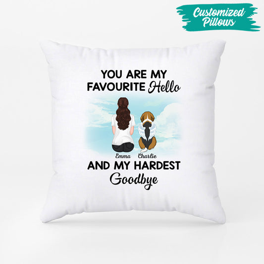 1052PUK2 Personalised Pillows Gifts Memorial Dog Lovers
