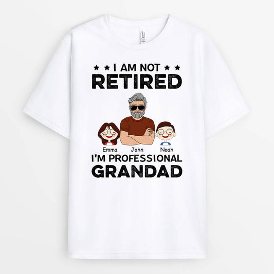 1057AUK1 Personalised T shirts Gifts Retired Grandad