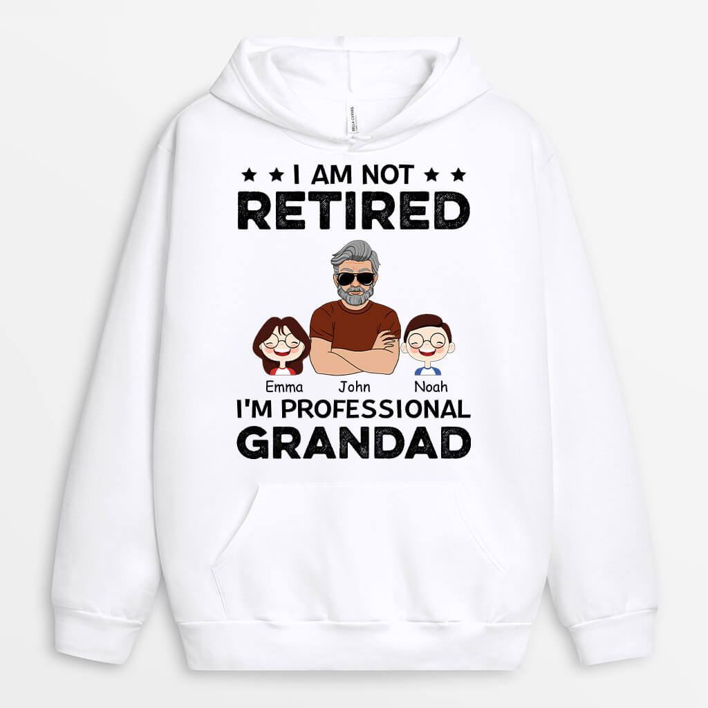 1057HUK1 Personalised Hoodies Gifts Retired Grandad