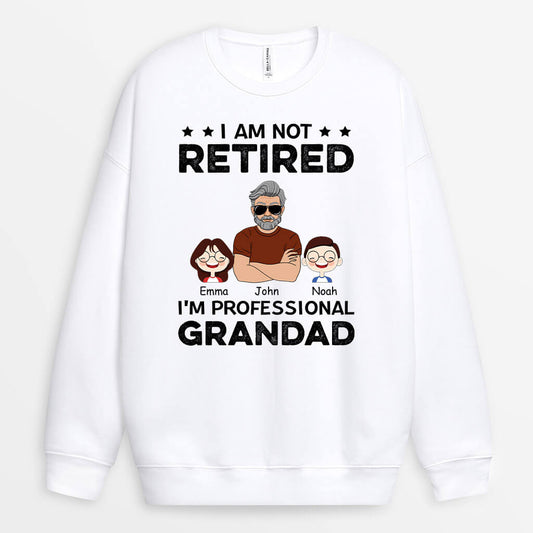 1057WUK1 Personalised Sweatshirts Gifts Retired Grandad