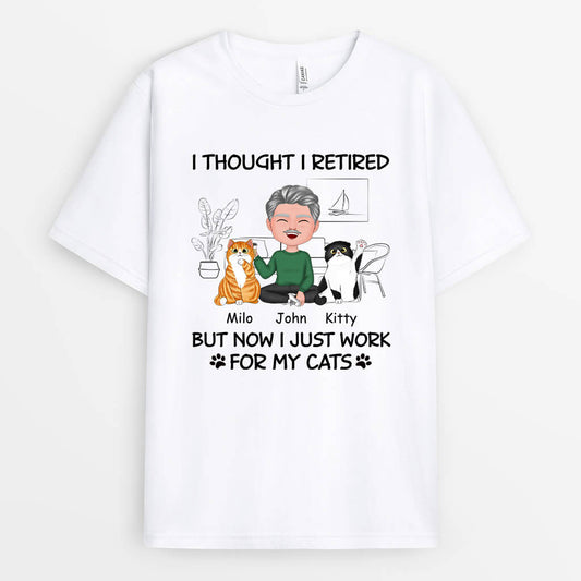 1060AUK2 Personalised T Shirts Gifts Retired Cat Cat Lovers
