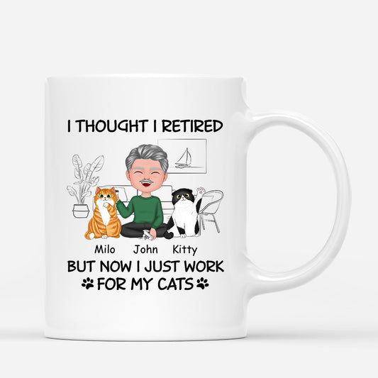 1060MUK1 Personalised Mugs Gifts Retired Cat Cat Lovers
