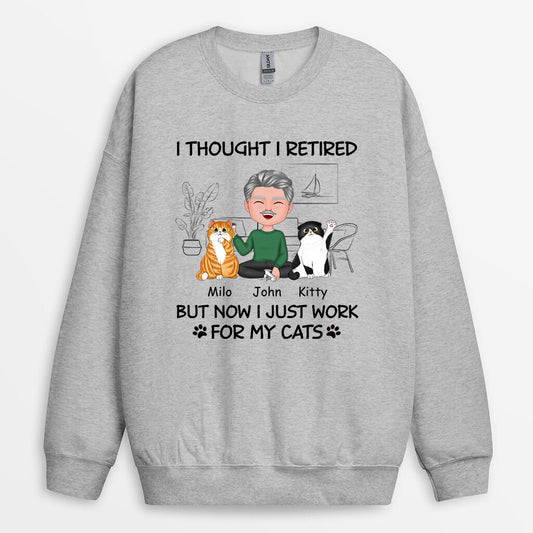 1060WUK1 Personalised Sweatshirt Gifts Retired Cat Cat Lovers