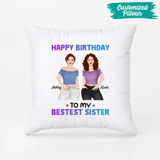 1068PUK2 Personalised Pillows Gifts Birthday Sister