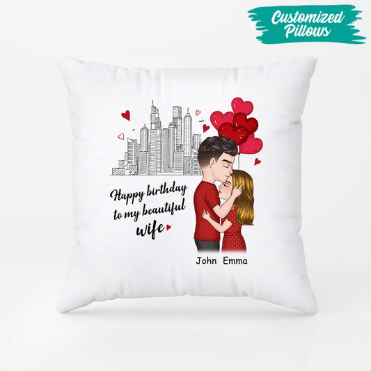 1072PUK2 Personalised Pillows Gifts Birthday Wife