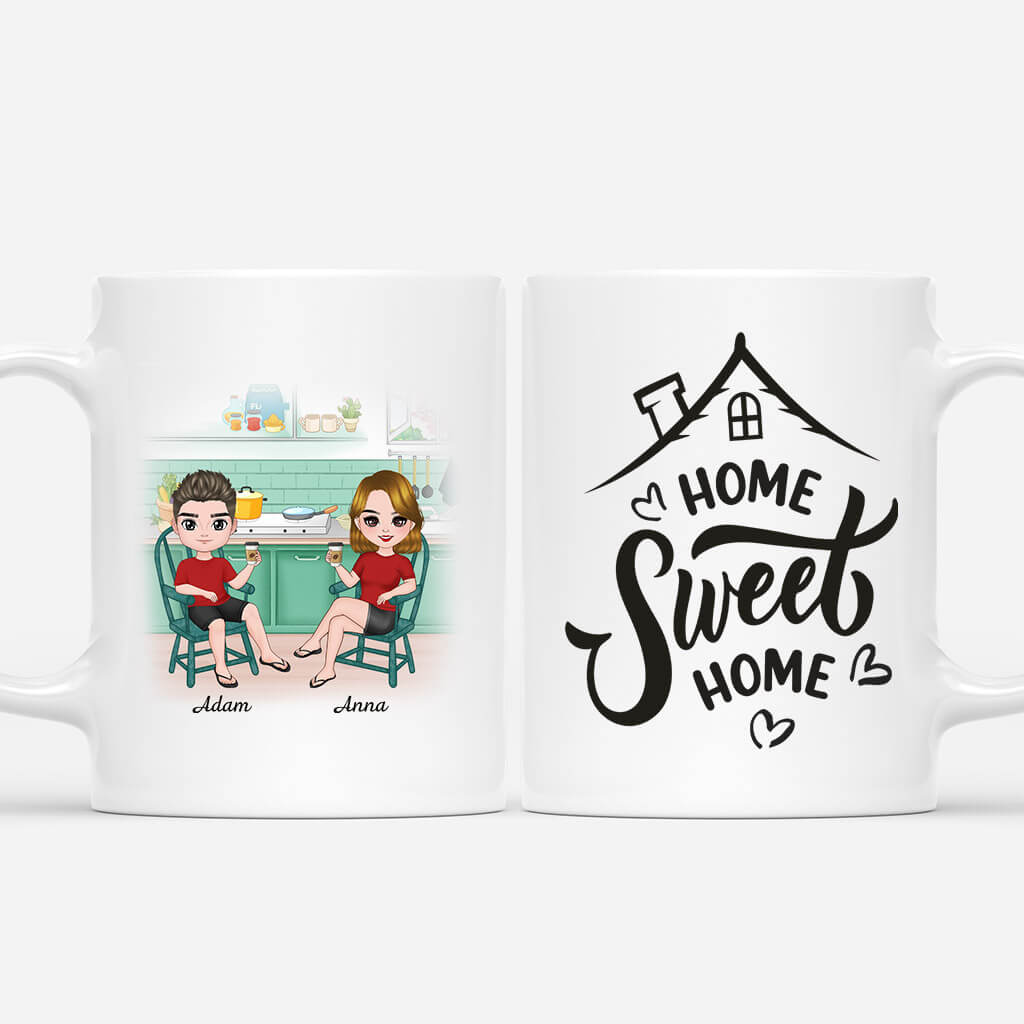 1077MUK1 Personalised Mugs Gifts Home Sweet Husband Wife Couple