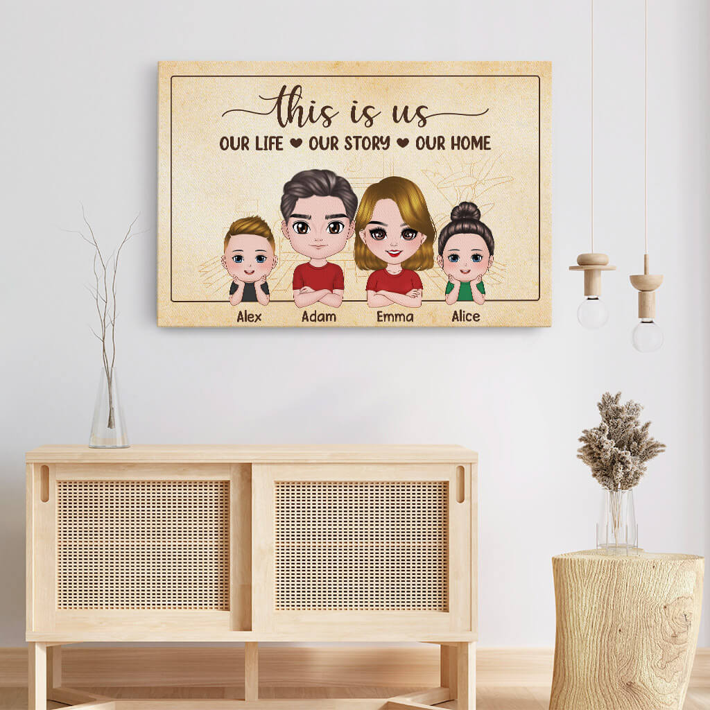 1083CUK3 Personalised Canvas Gifts Home Family
