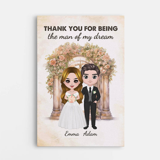 1089CUK1 Personalised Canvas Gifts Thank You Couple Husband