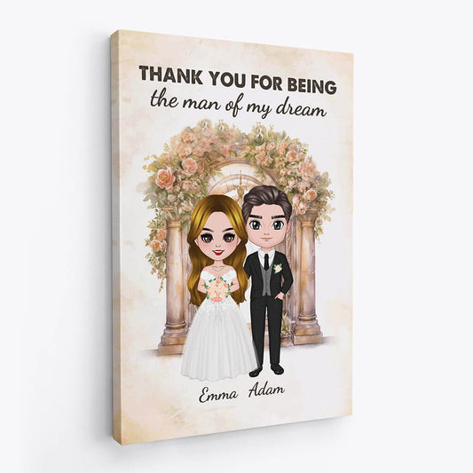 1089CUK2 Personalised Canvas Gifts Thank You Couple Husband