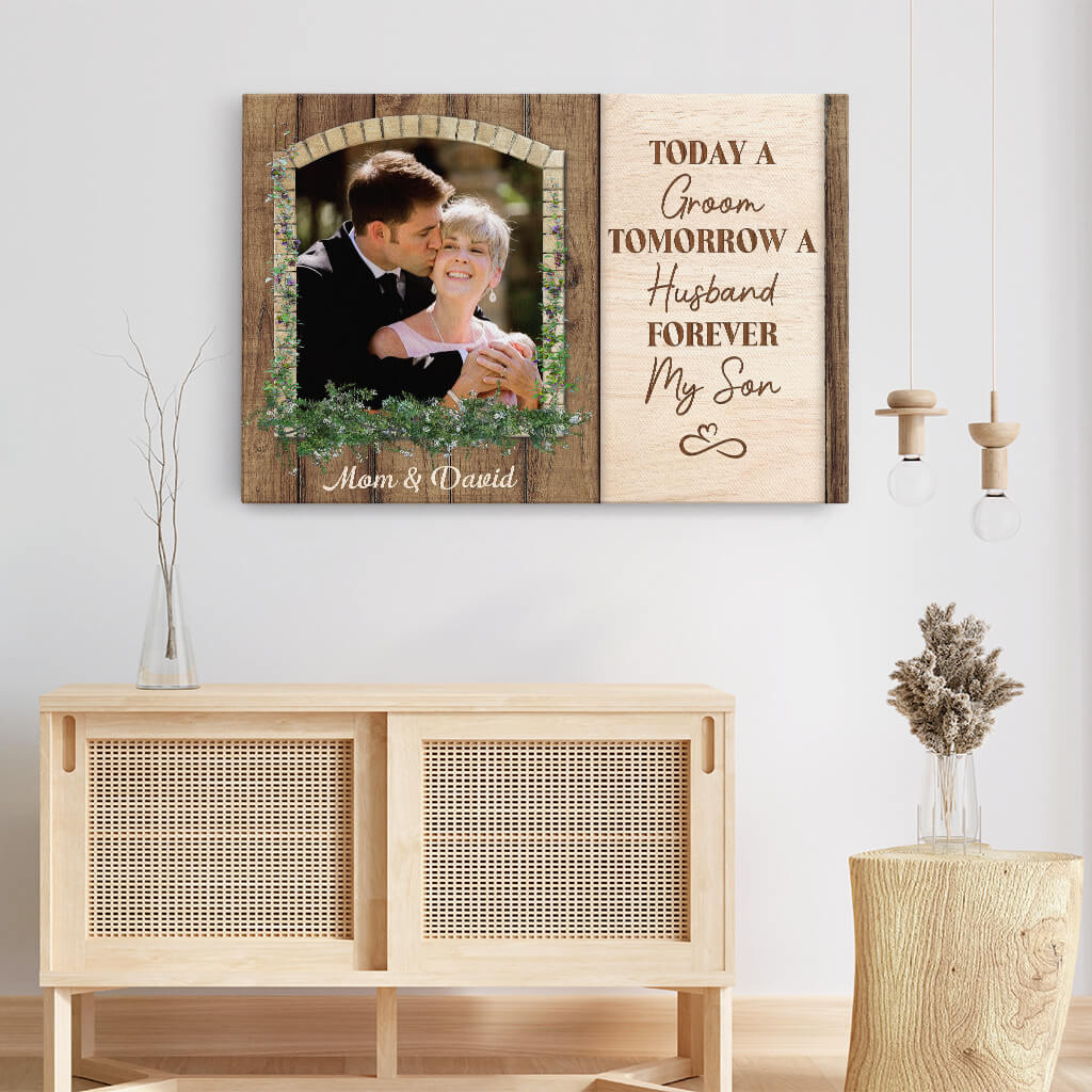 1090CUK3 Personalised Canvas Gifts Wedding Mother Groom