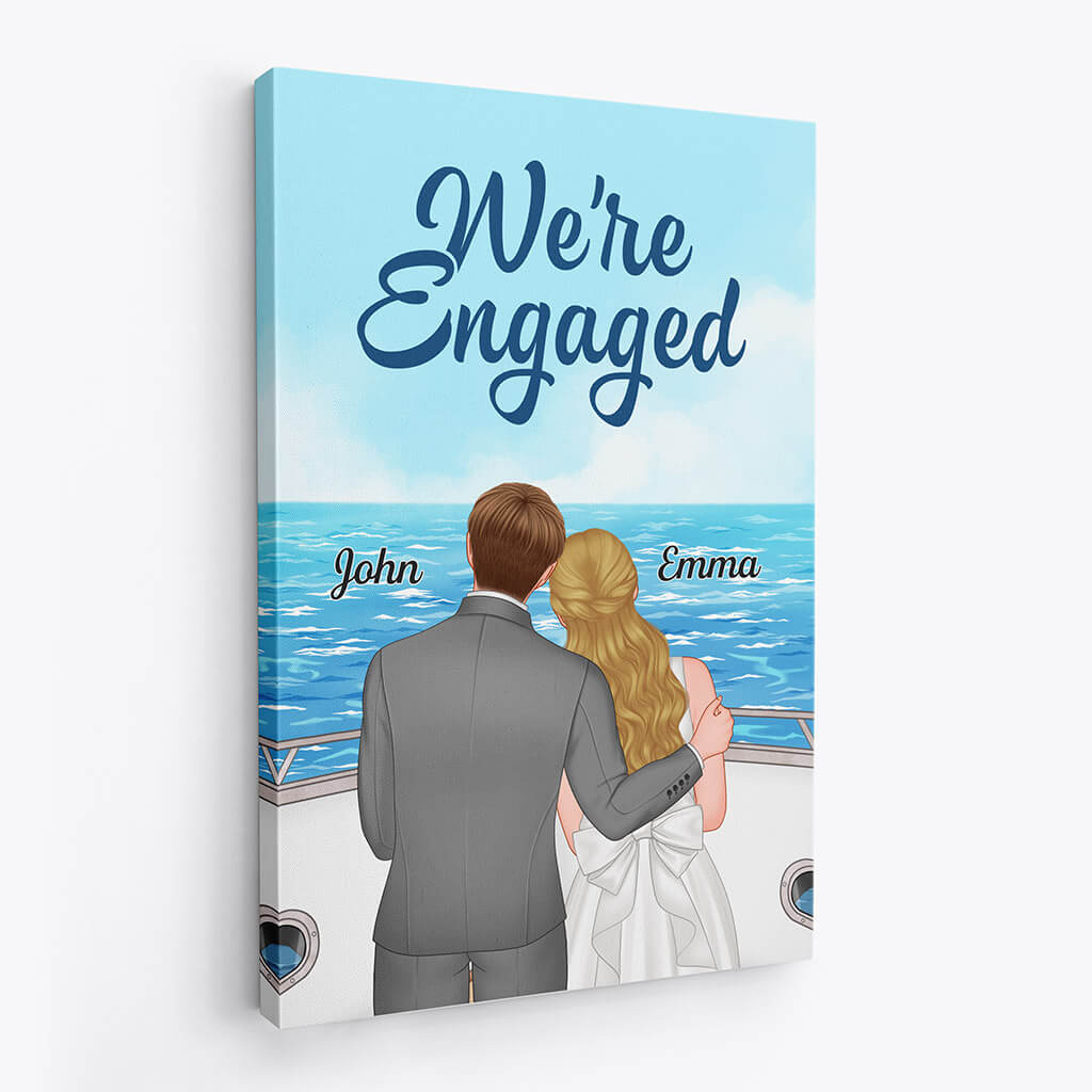1102CUK2 Personalised Canvas Gifts Engagement Couple