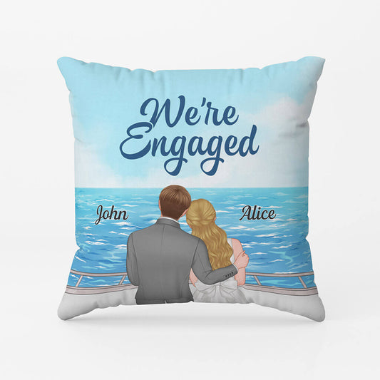 1102PUK1 Personalised Pillows Gifts Engagement Couple