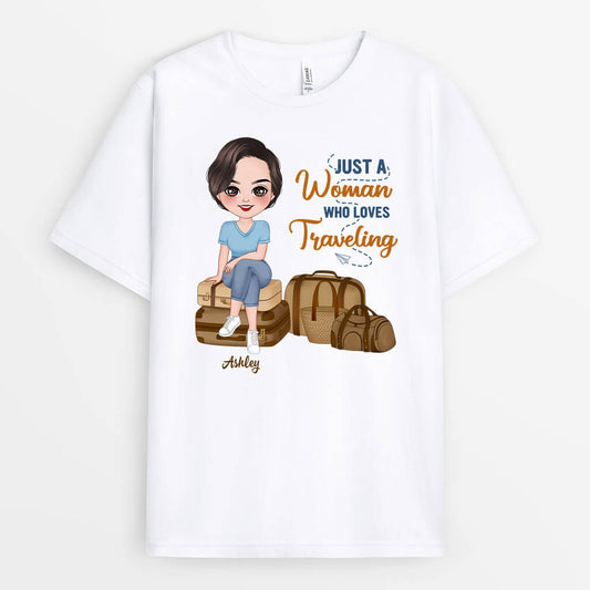 1103AUK2 Personalised T shirts Gifts Travelling Her