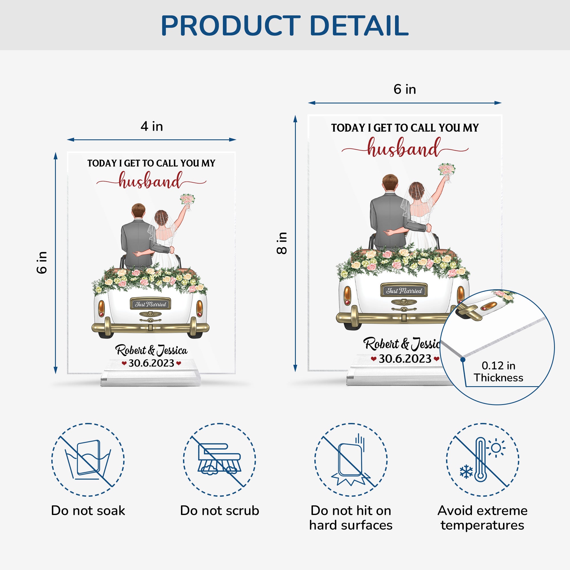 1104RUS4 personalized acrylic plaques wedding gifts for groom from wife 1104R6Q5G