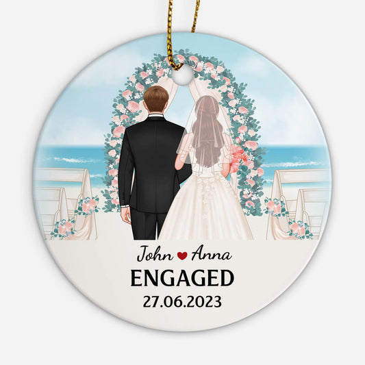 1109OUK2 Personalised Ornaments Gifts Engagement Couple