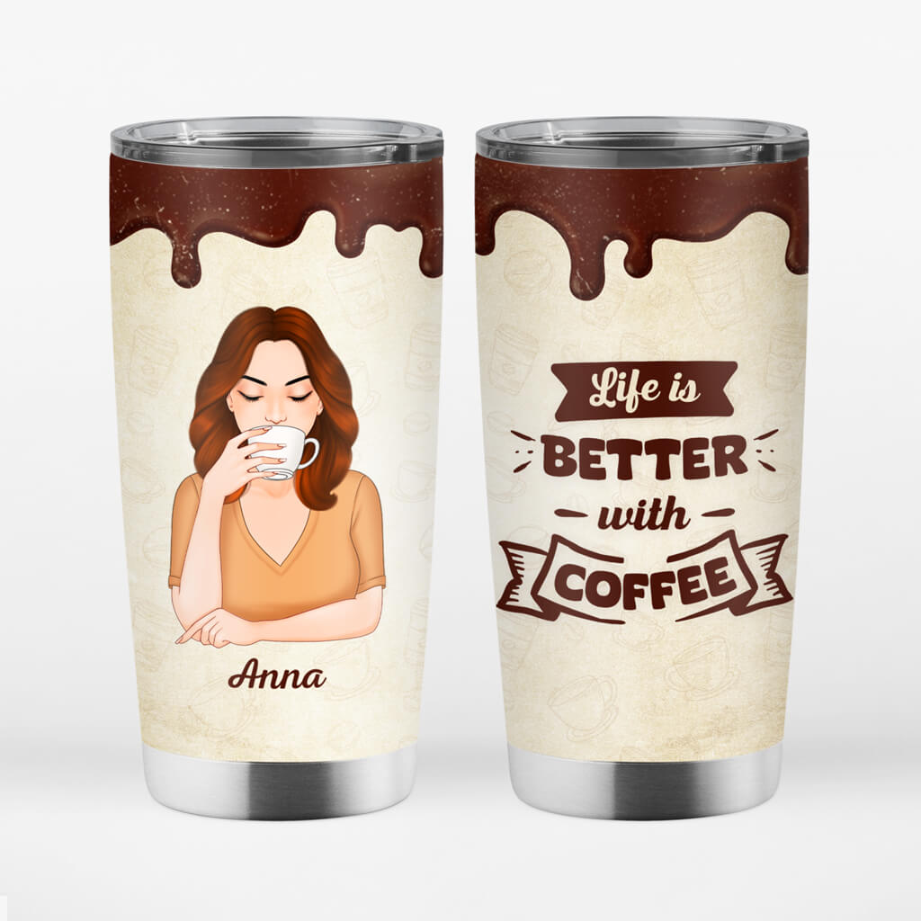 1117UK1 Personalised Tumbler Gift CoffeeLife CoffeeLovers