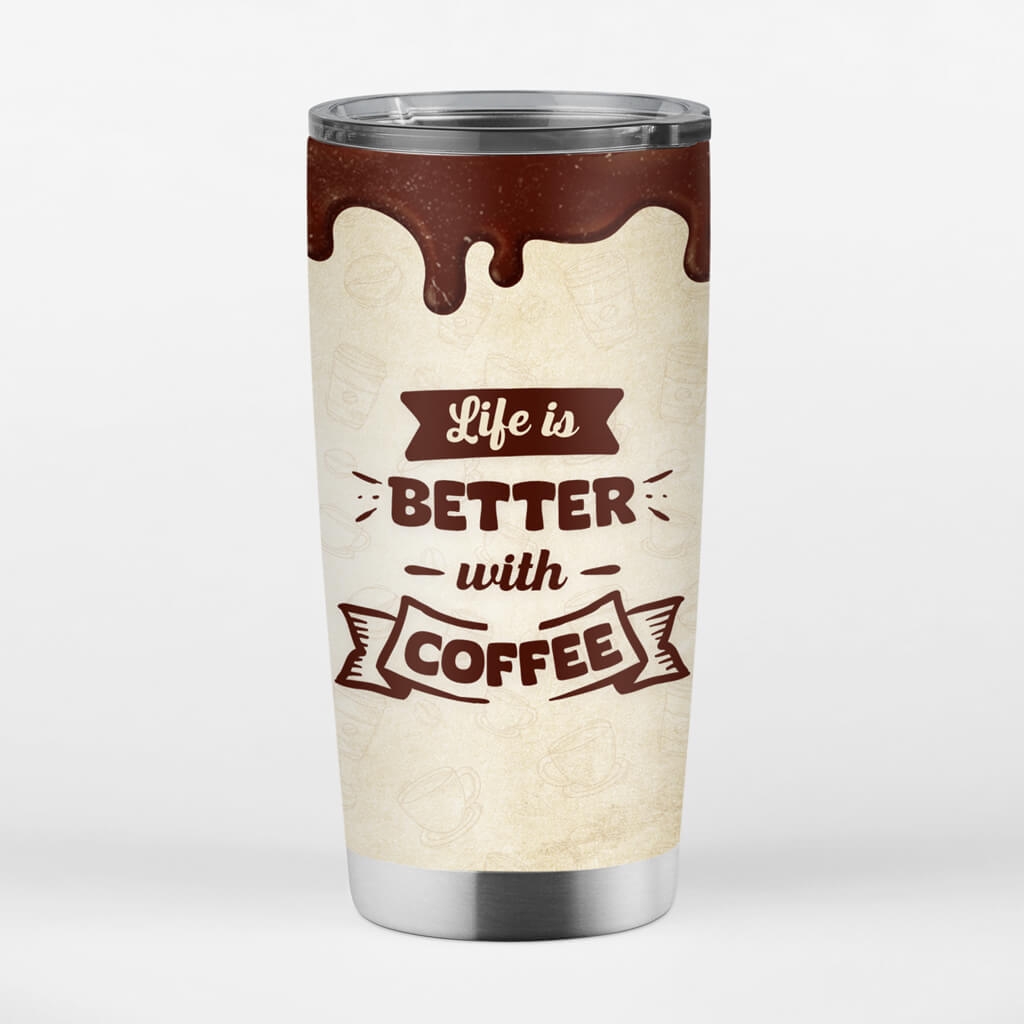 1117UK3 Personalised Tumbler Gift CoffeeLife CoffeeLovers