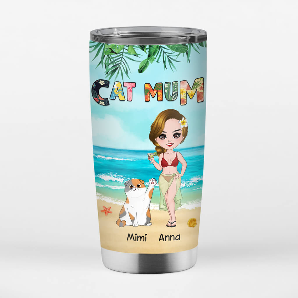 1128TUK1 Personalised Tumblers Gifts Traveling Cat Lovers