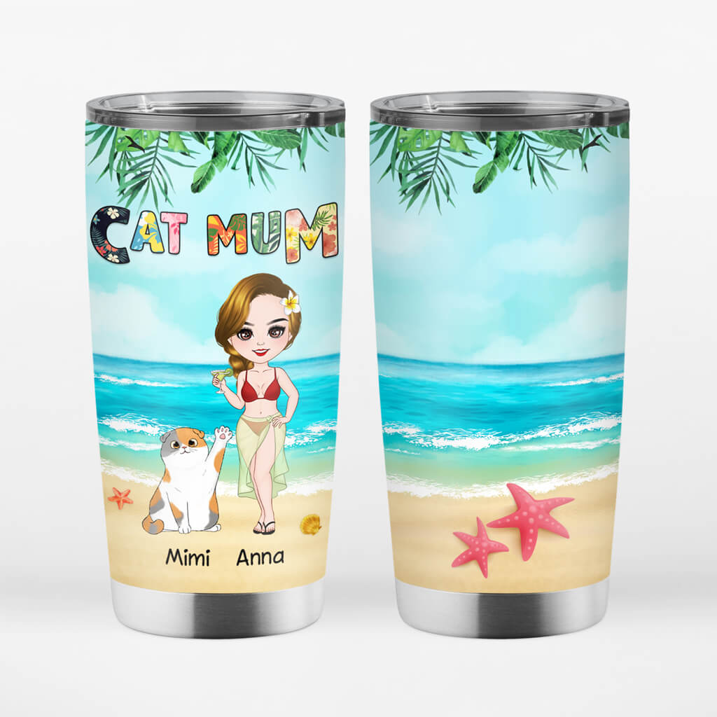 1128TUK2 Personalised Tumblers Gifts Traveling Cat Lovers