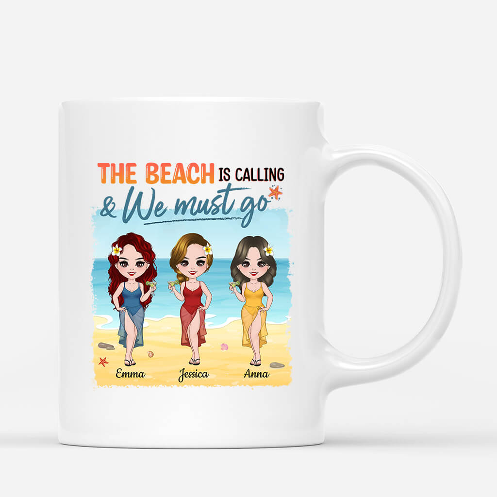 1133MUK1 Personalised Mugs Gifts Beach Calling Travel Lovers