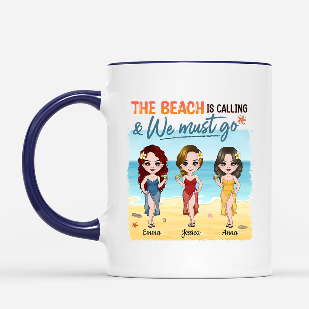 1133MUK2 Personalised Mugs Gifts Beach Calling Travel Lovers