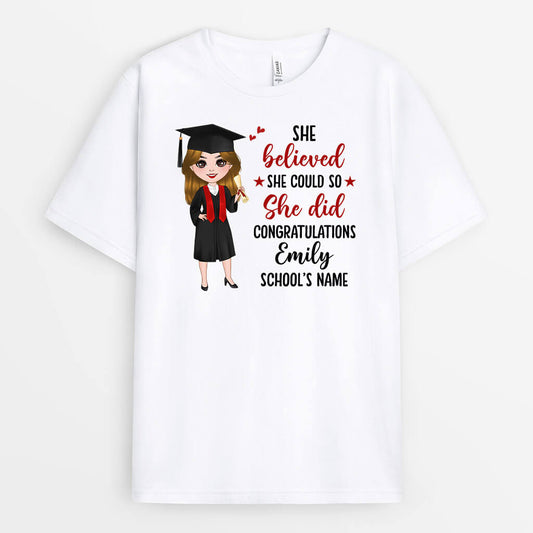 1140AUK2 Personalised T Shirts Gifts Graduation Her