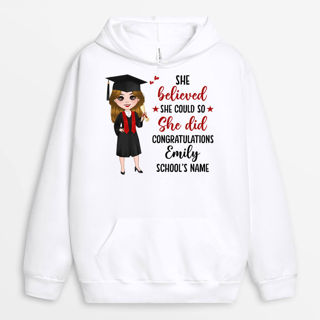 1140HUK2 Personalised Hoodie Gifts Graduation Her