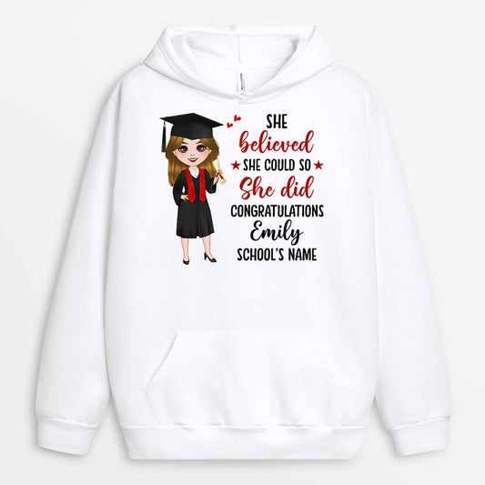 1140HUK2 Personalised Hoodie Gifts Graduation Her