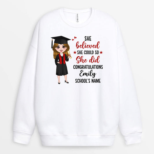 1140WUK2 Personalised Sweatshirt Gifts Graduation Her