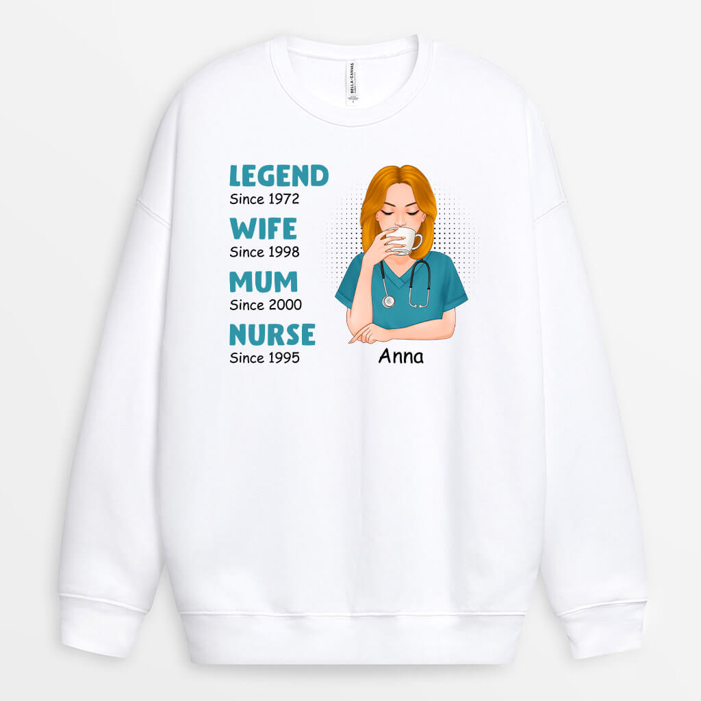 1145WUK1 Personalised Sweatshirt Gifts Nurse Mom Her