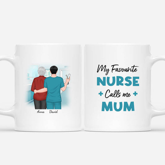 1151MUK1 Personalised Mugs Gifts Favorite Nurse Mum