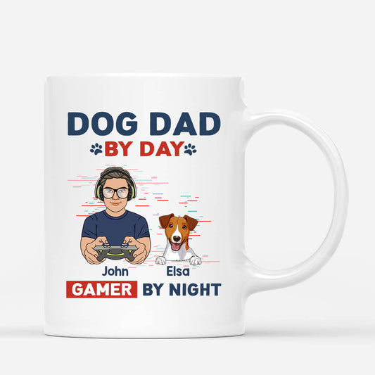 1161MUK1 Personalised Mugs Gifts Gaming Dad DogLover