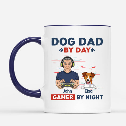 1161MUK2 Personalised Mugs Gifts Gaming Dad DogLover