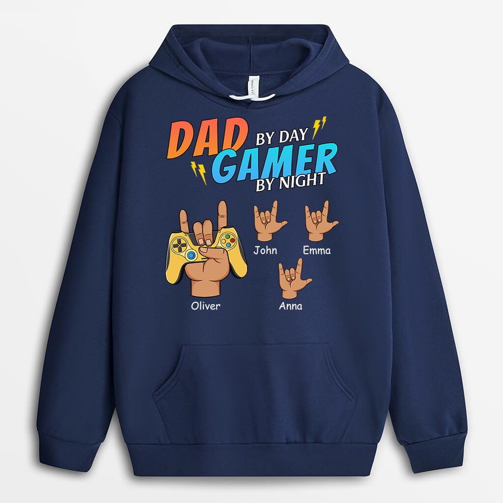 1163HUK1 Personalised Hoodies Gifts Game Dad