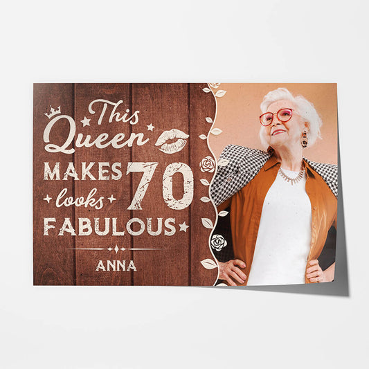 1165SUK1 Personalised Poster Gifts Birthday Grandma 70