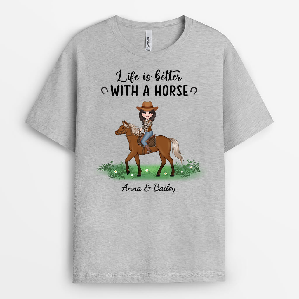 1184AUK1 Personalised T Shirts Gifts Life Horse Lovers