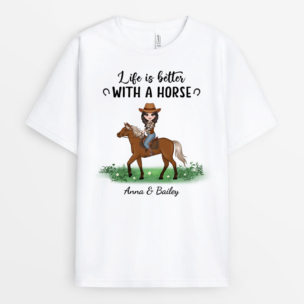 1184AUK2 Personalised T Shirts Gifts Life Horse Lovers
