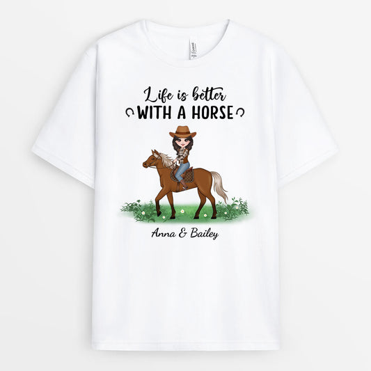 1184AUK2 Personalised T Shirts Gifts Life Horse Lovers